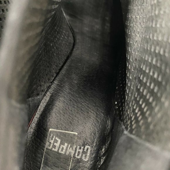 Camper Myriam Ankle Boots 37 7 Perforated Black Navy Blue Heel Mod Booties - Picture 5 of 12